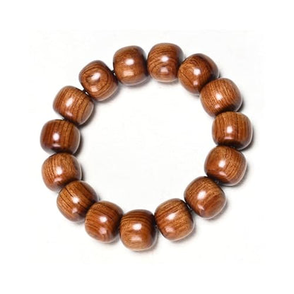 Natural Wooden Bracelet Adult Spring Bracelet Bead Dia. 0.8 inch 12 Beads 1pc - style: WishesEngrave