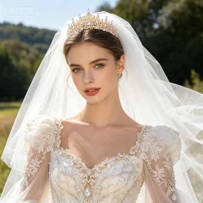 Kamirola Tiaras and Crowns for Women,Tiaras Earrings Necklace, Crystal Bridal Jewelry Set, Costume Jewelry for Women Party Halloween Prom Pageant - color: GOLD WHITE