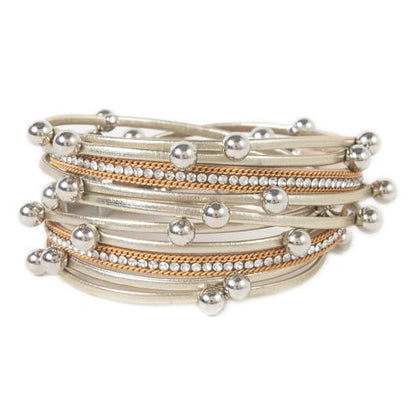 Rantanto Leather Wrap Bracelets For Women Gold Twist Lock Buckle Wrist Cuff | PU leather,Skin-friendly,Boho Stackable Wristband,Fashion Daily Jewelry,Trend Casual Party Bangle,Fit For Birthday, Holiday - color: Multi Gold