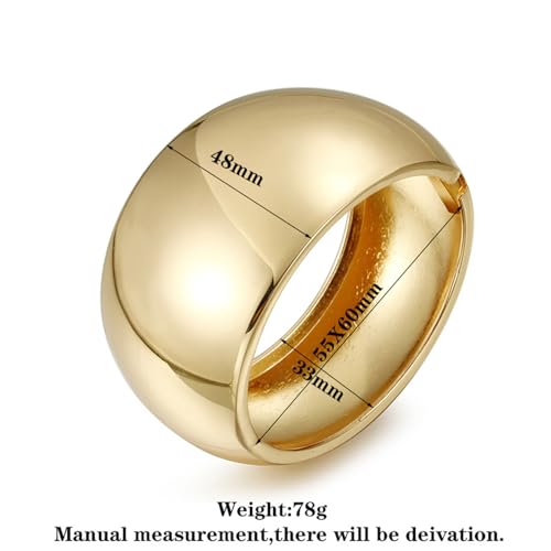 YMBYCM Gold Chunky Bangle Bracelets for Women | Trendy Wide Chunky Cuff Bracelets Wrap Bracelet Fashion Jewelry Accessories - color: C-G2