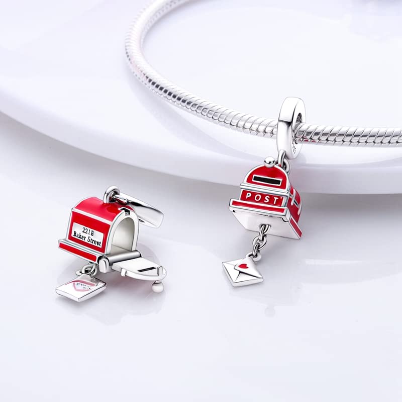 CYCUFF 925 Sterling Silver Charms Suitable for Charm Necklaces, Bracelet Pendants Beads Jewellery Gift for Women Family Friends (Mailbox Charm)