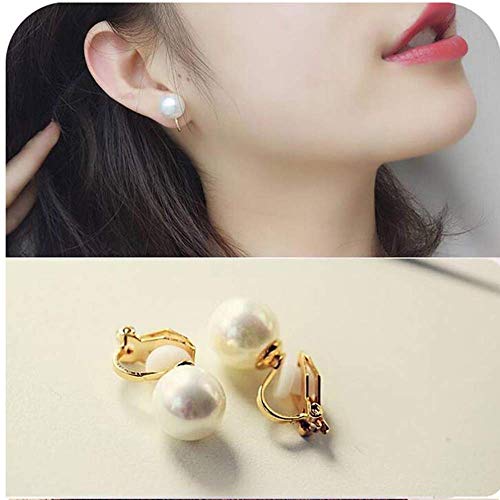 1-5 Pairs Pearl Clip on Earrings for Women Non Piercing Earrings Set Hypo-Allergenic Earrings - color: 4 Pairs White Clip-ons