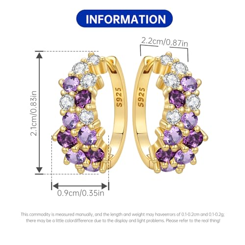 Floral Hoop Earrings 925 Sterling Silver with 14K Gold Plating – Lightweight CZ Flower Hoops | Hypoallergenic Jewelry for Women | Gift Box + Polishing Cloth - color: 21mm gold earrings