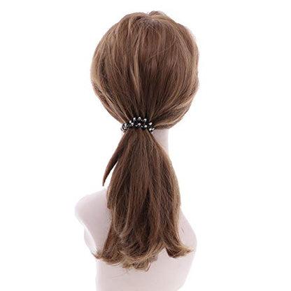 Shiny Coil Pony Holders Phone Cord Hair Ties - Set of 18 (Silvers) - color: Silvers