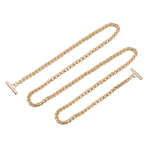 uxcell Iron Flat Chain Strap, 55" Handbag Chains Accessories Purse Chain Straps with Toggle Clasps for Shoulder Bags Cross Body DIY, Gold Tone - color: Gold Tone, size: 55"