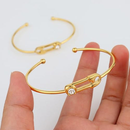 18K Gold Bangle Bracelets for Women 925 Sterling Silver Bracelets Bracelets Adjustable Boho Bracelets Stackble Cuff Bangle Bracelets for Men Women Chunky Gold Bangle Open Cuff Bracelets Christmas Gift - color: Bracelets-04