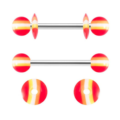 14G Body Piercing Jewelry Surgical Steel Belly Button Rings Tongue Rings Packs Silicone Spike Ball Barbell Belly Tongue Nipple Rings Piercing for Women - style: 12pcs tongue rings