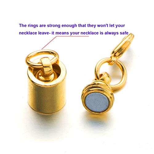 Zpsolution Screw Magnetic Clasps for Necklaces Safety Magnetic Locking Jewelry Clasp Converter - color: 4 Glod and 4 Silver