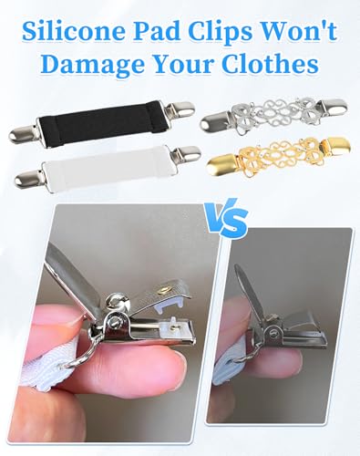 8 Pcs Cinch Clips Set Retro Sweater Clip for Cardigans/Dress Clips Back Cinch/Silk Scarf Ring Clip/Brooches and Pins for Women