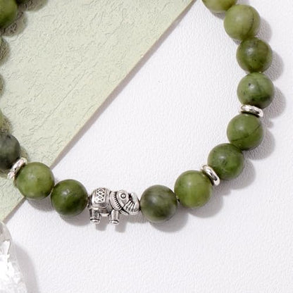 Healing Bracelet For Women Anxiety Beaded Bracelets Jewelry Healing Stone Crystal Bracelet Stress Relief Yoga Beads Chakra Bracelets Gifts For Women pink - color: Green Jade