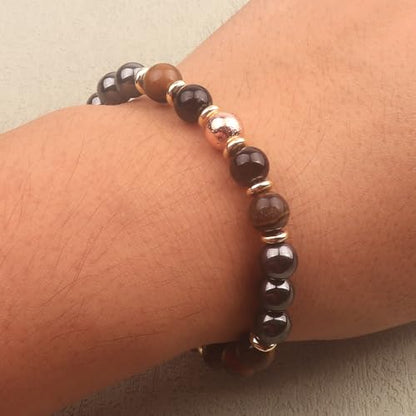 KSQS Healing Stone Bead Bracelet for Women, Natural Gemstones Balance Protection Bracelet, Spiritual Crystal Beads Bracelet Anxiety Relief with Meaning Card - color: Protection
