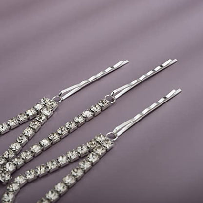Bohemian Full Silver Rhinestone Chain Black Crystal Head Chain Clip Drop Pendant HeadPieces Forehead Headband Hair Accessories for Wedding Brides Party Prom Costume (Silver Black) - color: Silver Black