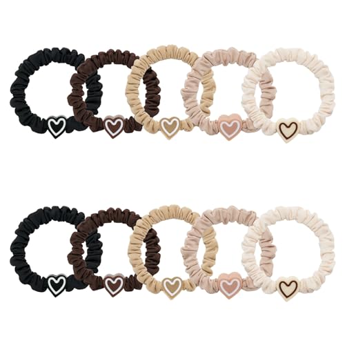 QIUTIMIY 10 Pcs No Damage Hair Ties Thick Hair Elastic Rubber Bands Hair Accessories Scrunchies Seamless for Women - color: Style 23