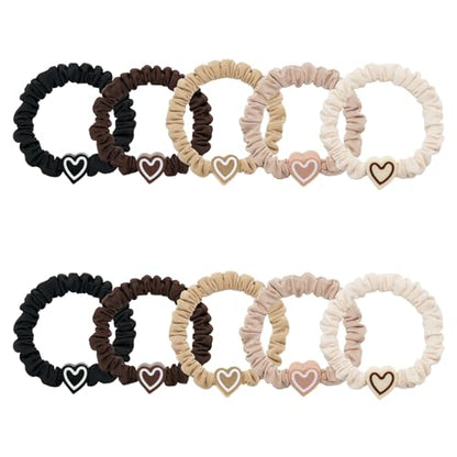QIUTIMIY 10 Pcs No Damage Hair Ties Thick Hair Elastic Rubber Bands Hair Accessories Scrunchies Seamless for Women - color: Style 23