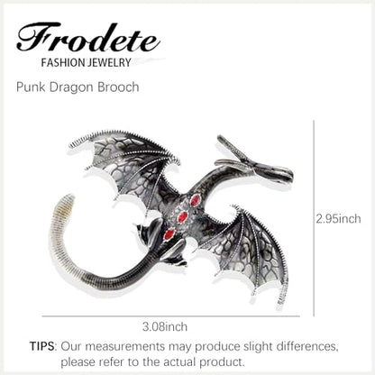 Collar Chain Pin for Men and Women - Hanging Tassel Brooch Lapel Pin for Business Suits - Bar Pin With Long Chain - Gifts - color: P: Dragon pins black