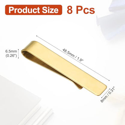 PATIKIL Skinny Tie Clips, Stainless Steel Tie Clips for Men Wedding - color: Gold
