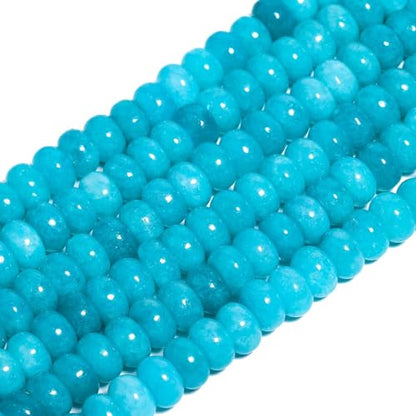 Songxi 5x8mm Amazonite Stone Rondelle Beads, 75PCS Spacer Round Loose Abacus Beads for Jewelry Making, Gemstone for Bracelet Necklace Earrings, Arts and Crafts - color: Amazonite