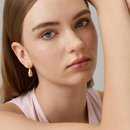 Green Crystal huggie gold hoop earrings for women Girls,14K Gold Plated with 925 Sterling Silver Post color Cubic Zirconia dainty cute Earrings| CZ Stud Earring - color: Mini Teardrop Earrings
