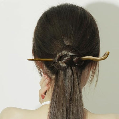 Hair Sticks for Buns 9.0" Ebony Hair Chopsticks for Women Long Hair Simply Wooden Hair Pin sticks (2-Sandalwood 8.7") - color: 2-Sandalwood 8.7"