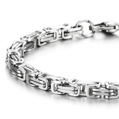 COOLSTEELANDBEYOND Mens Women New Stainless Steel Braided Link Bracelet Polished - color: M-Color: Silver