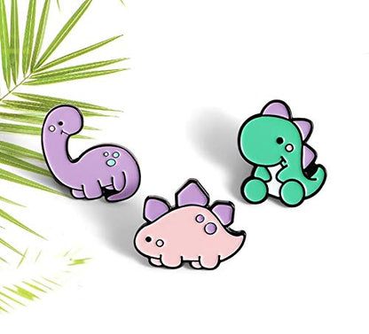 Cute Enamel Pin Set Lapel Pins Brooches Cartoon Brooch Badge Pins for Clothes Bags Backpack for Women - color: Dinosaur Set