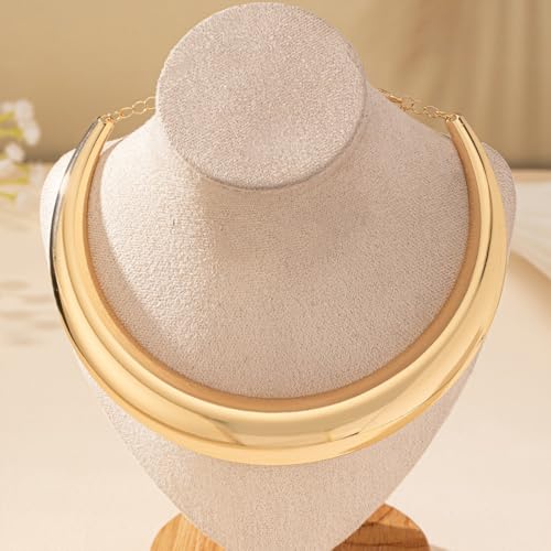 Collar Necklace for Woman Trendy Silver Choker Necklaces for Woman Statement Open Round Collar Choker Necklace - style: Style 8