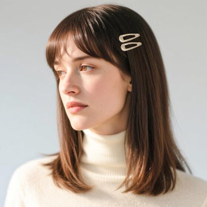 ELANE 80 Pcs Metal Snap Hair Clips for Women,Small Snap Barrettes for Women Girls Thick Fine Hair (Beige) - color: Beige