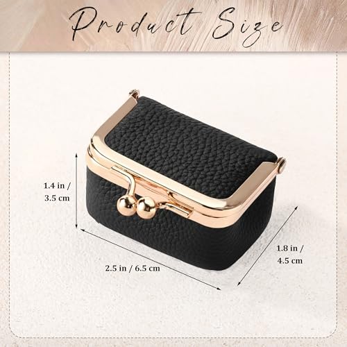 Zivyes Mini Jewelry Box Travel Small Coin Purse Organizer Case Genuine Leather Tiny Size (Black1) - color: Black1-Tiny