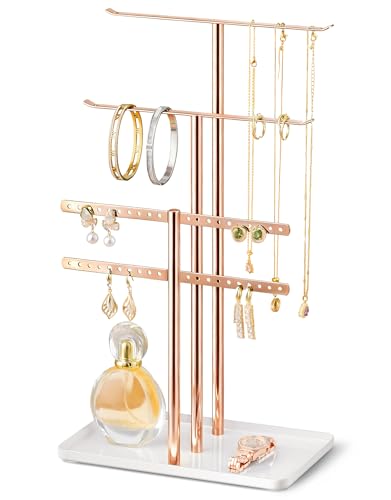 pickpiff Rose Gold Jewelry Organizer: 14.5" Sturdy Stand for 80 Pcs Jewelry - color: Rose Gold, size: 14.5" Height