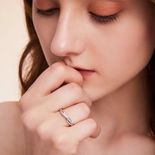 OOOPEL Sterling Silver Adjustable Ring S925 Silver Rings for Women Cubic Zirconia Twist Love Knot Dainty Ring Silver Minimalist Open Finger Rings Silver Thumb Sterling Silver Ring - color: cross ring CZ