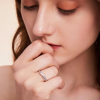 OOOPEL Sterling Silver Adjustable Ring S925 Silver Rings for Women Cubic Zirconia Twist Love Knot Dainty Ring Silver Minimalist Open Finger Rings Silver Thumb Sterling Silver Ring - color: cross ring CZ
