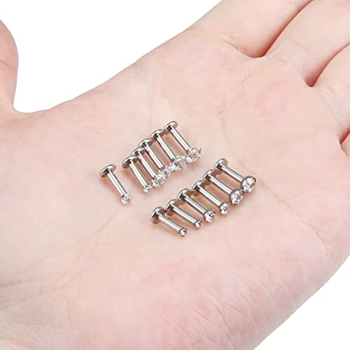 14G Lip Rings Stainless Steel Tragus Helix Conch Piercing Jewelry Snake Bite Piercing Monroe Lip Rings Labret Medusa Cartilage Lobe Earrings Piercing Jewelry Cubic Zirconia 2MM 3MM 4MM - color: 6MM-Silver,2mm/3mm/4mm