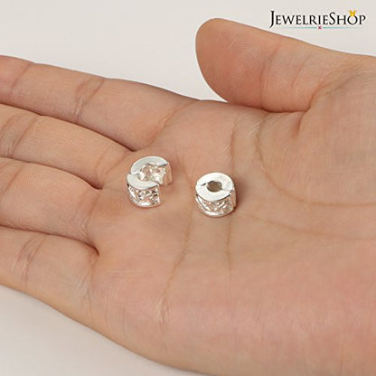 JewelrieShop Clip Spacer Charm for Bracelet Clip Lock Stopper Bead Spacer European Openable Beads 2pcs - color: #04S x 2 Pieces
