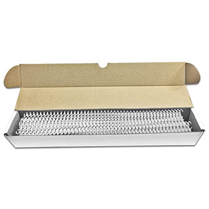 Binditek Plastic Spiral Binding Coils, 6 mm, 4:1 Pitch, White, 50 Pack | Coil Binding Spines, 1/4", 30 Sheet Capacity, 48 Loops, for Letter-Size Reports, Presentations, School and Office Projects - size: 6mm, style: 50P , White