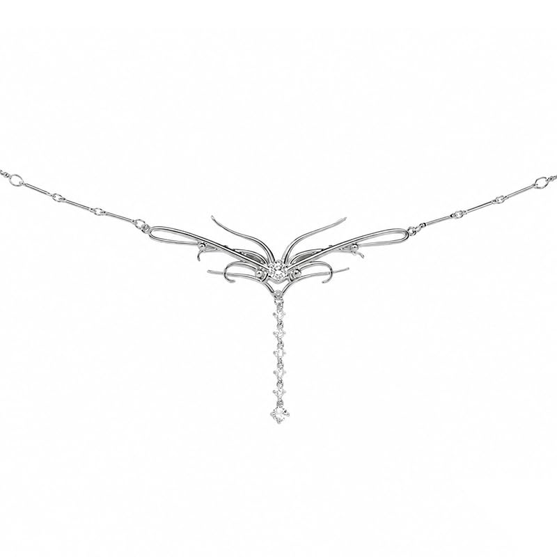 Gold Dripping Butterfly CZ Waist Chain for Low-Rise Y2K, Adjustable Silver 18K Elegant Dripping Butterfly Pendant Chain Belt, Cute Belly Chain Body Chain Sexy Back Jewelry for Womens - color: silver