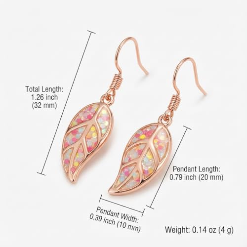 Leaf Dangle Earrings for Women, Boho Tropical Dangling Jewelry, Summer Earring Accessory, Birthday Gift for Her - color: Gold