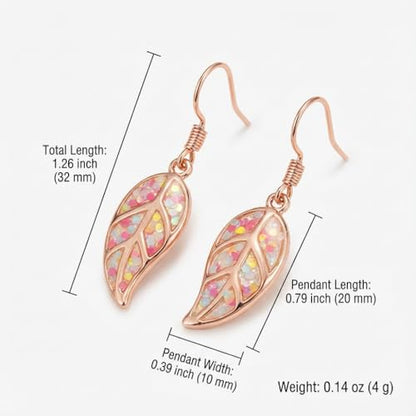 Leaf Dangle Earrings for Women, Boho Tropical Dangling Jewelry, Summer Earring Accessory, Birthday Gift for Her - color: Gold