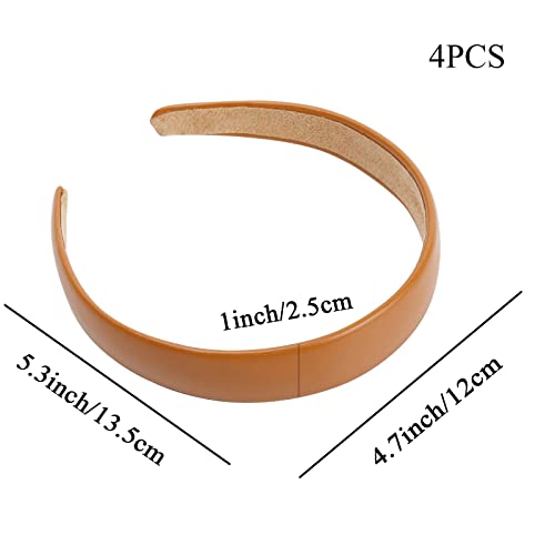 WOVOWOVO Leather Headbands for Women, 1Inch Non Slip Soft PU Hair Head Bands Diademas Para Mujer De Moda Cute Beauty Fashion Hairbands Hair Accessories - color: Multicolor-A