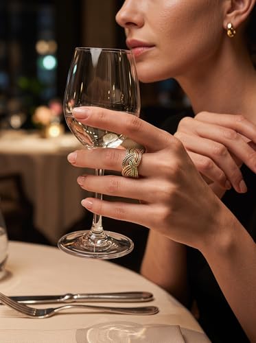 Wideband Statement Gold Ring for Women | Chunky Colorful Jewrly Non Tarnish Date Party Fine Jewelry