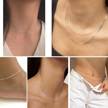 33FT 1mm Thin Stainless Steel Chains Snake Chains Bulk for Jewelry Making | Small 304 Stainless Steel Round Snake Chains Roll Spool for DIY Craft Necklace - color: 1mm Stainless Steel Round Snake Chains