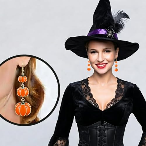 4th of July Earrings,Patriotic Dangle Stud for Women, Fourth of July Jewelry for Veterans Day - color: PUMPKIN