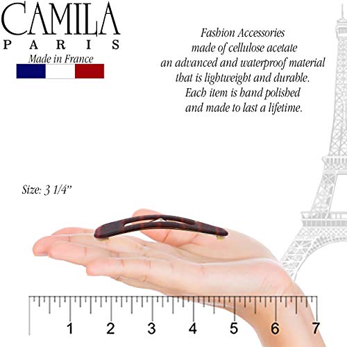 Camila Paris CP2931 French Hair Barrettes Clips, Snap Hair Slides Clic Clac for Women, Styling Girls Side Slide-in Metal Snap Pin Hair Accessories for Women. Strong Hold, No Slip Grip, Made in France - color: 3PK Snake 3.25"