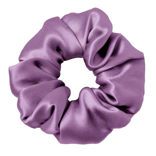 LILYSILK Silk Hair Scrunchies/Ties for Frizz & Breakage Prevention, 100% Mulberry, No Damage, Elastic ponytail Holders, 1Pc, Lavender - color: Lavender
