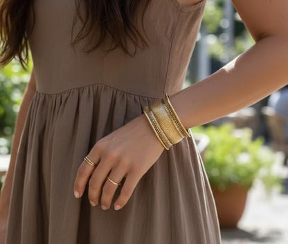 Touchstone Indian Bollywood Desire Brass Base Exotic Workmanship Free Size Cuff Bracelet in Antique Gold Or White Or Copper Tone for Women. - style: D058 Antique Gold 3