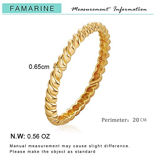 FAMARINE Gold Silver Chunky Bangle Bracelet for Women Men - style: Style K