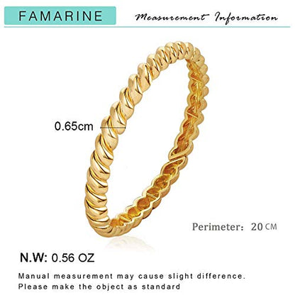 FAMARINE Gold Silver Chunky Bangle Bracelet for Women Men - style: Style K