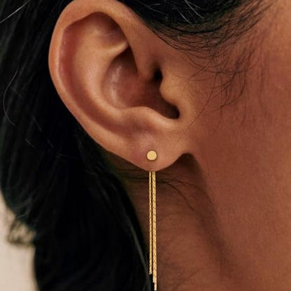Gold Earrings for Women, 14K Gold Plated Tassel Dangle Earrings for Women Trendy Hypoallergenic Long Chain Earring Dainty Pearl Drop Earrings Elegant Wedding Earring Fashion Jewelry for Womens - color: Long&Style 2