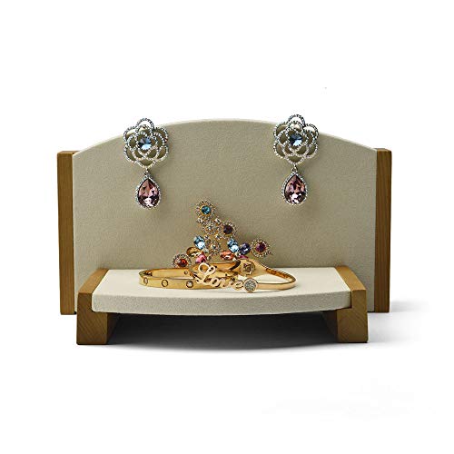 Oirlv Wood Jewelry Display Stand Showcase/Trade Show Necklace Bracelet Holder(Creamy-white 2 Pcs Seat Display Stand) - color: Creamy-white 2 Pcs Seat Display Stand