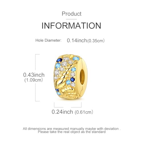 Hapour 925 Sterling Silver Charms for Bracelet Necklace Dangle Pendant Bead | Whale Shark Charm, Glow in the Dark, Matryoshka Russian Doll Baking European Jewelry Charm, 14k Gold Plated - style: Gold Marine life Clip