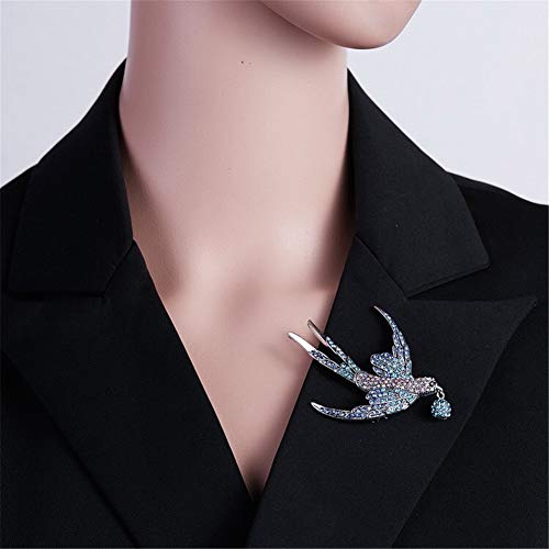 Lovely Crystal Swallow Brooch Pins, AILUOR Elegant Rhinestone Animal Bird Collection Custom Accessories Wedding Brooches Lapel Pin Jewelry Gifts Women